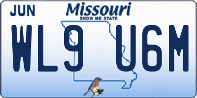 MO license plate WL9U6M