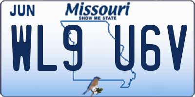 MO license plate WL9U6V