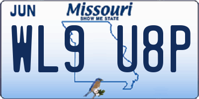 MO license plate WL9U8P