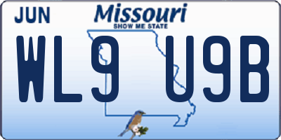 MO license plate WL9U9B