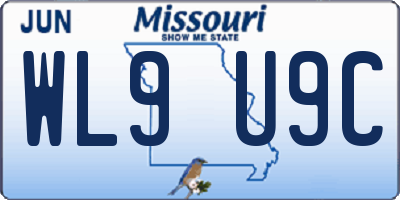MO license plate WL9U9C