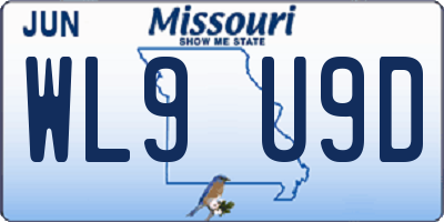MO license plate WL9U9D