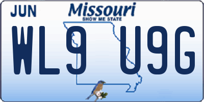 MO license plate WL9U9G
