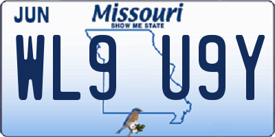 MO license plate WL9U9Y
