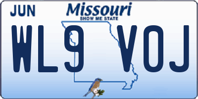 MO license plate WL9V0J
