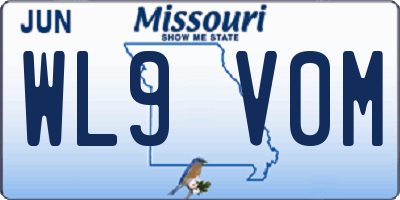 MO license plate WL9V0M