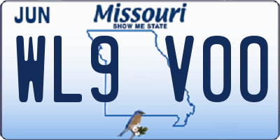 MO license plate WL9V0O