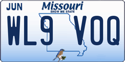 MO license plate WL9V0Q