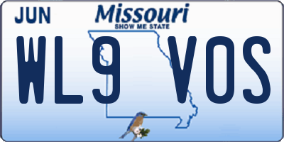 MO license plate WL9V0S