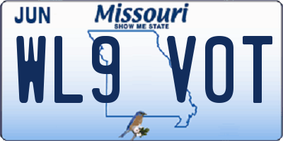 MO license plate WL9V0T