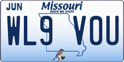 MO license plate WL9V0U