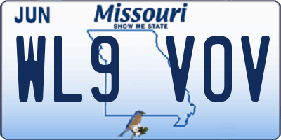 MO license plate WL9V0V
