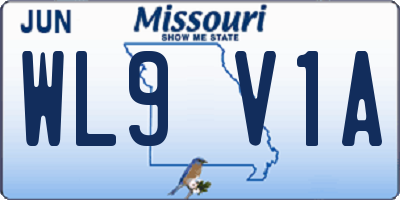 MO license plate WL9V1A