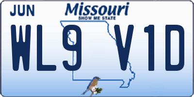 MO license plate WL9V1D