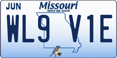 MO license plate WL9V1E