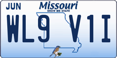 MO license plate WL9V1I