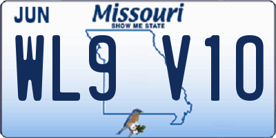 MO license plate WL9V1O