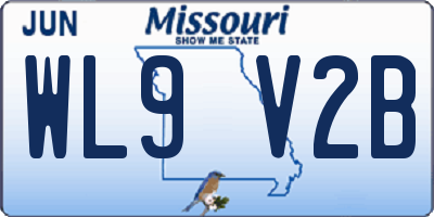 MO license plate WL9V2B