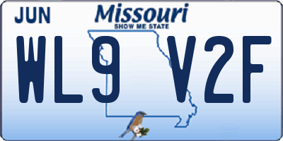 MO license plate WL9V2F
