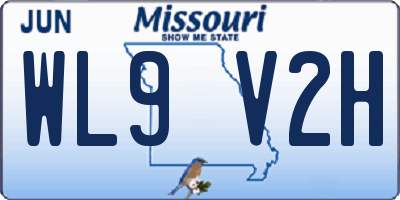 MO license plate WL9V2H