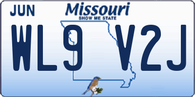 MO license plate WL9V2J