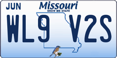 MO license plate WL9V2S