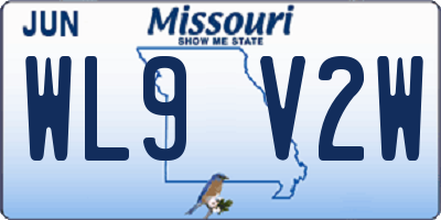 MO license plate WL9V2W