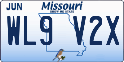 MO license plate WL9V2X