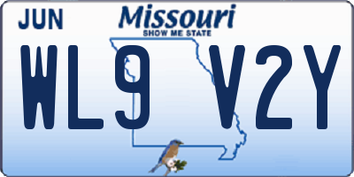 MO license plate WL9V2Y