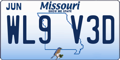 MO license plate WL9V3D