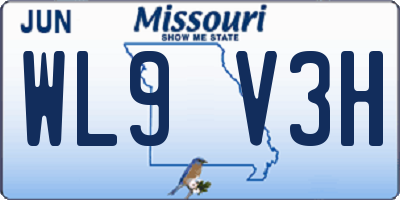 MO license plate WL9V3H