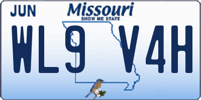 MO license plate WL9V4H