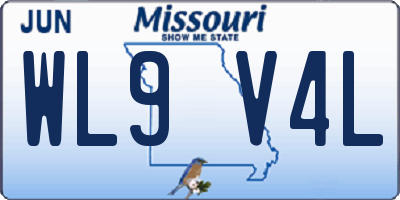 MO license plate WL9V4L