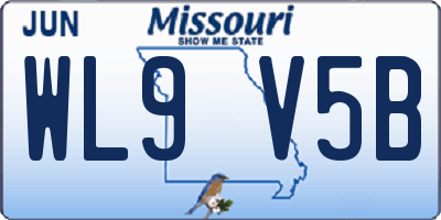 MO license plate WL9V5B