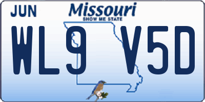MO license plate WL9V5D