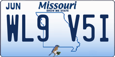 MO license plate WL9V5I