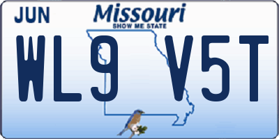 MO license plate WL9V5T