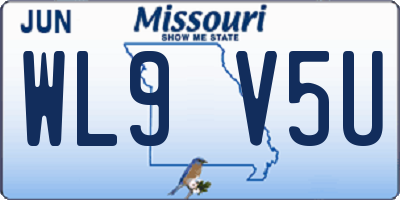 MO license plate WL9V5U