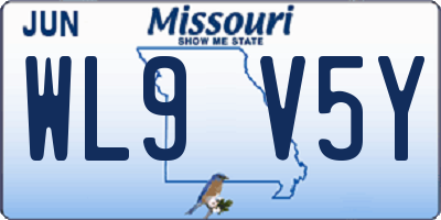 MO license plate WL9V5Y