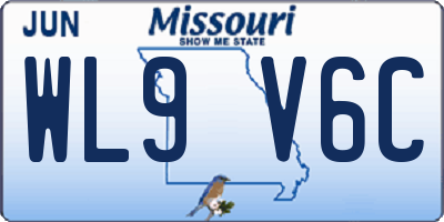 MO license plate WL9V6C