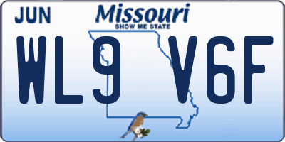MO license plate WL9V6F