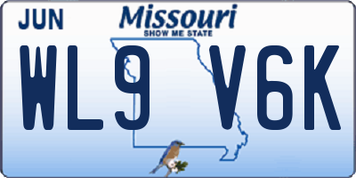 MO license plate WL9V6K
