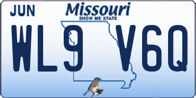 MO license plate WL9V6Q