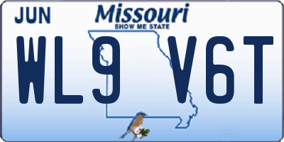 MO license plate WL9V6T