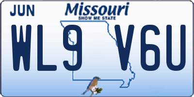 MO license plate WL9V6U