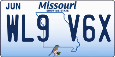 MO license plate WL9V6X