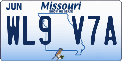 MO license plate WL9V7A