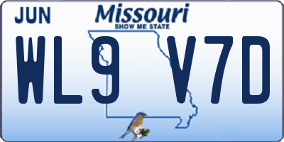 MO license plate WL9V7D