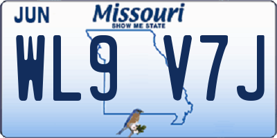 MO license plate WL9V7J