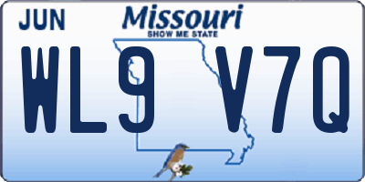 MO license plate WL9V7Q